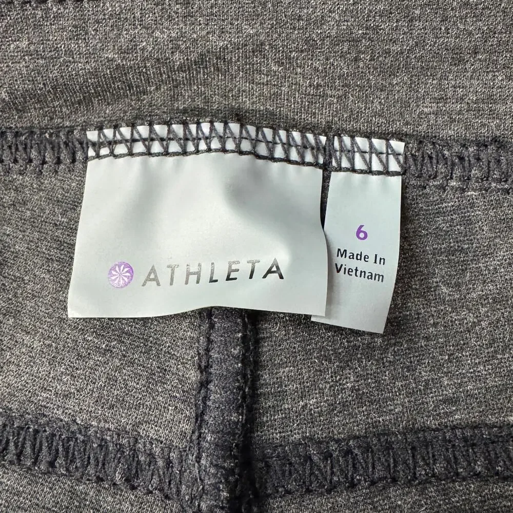 Athleta SZ 6 Ponte Moto 2.0 Pants Mid-Rise Zip-Fly Pocket Stretch Gray Heathered - Picture 7 of 8
